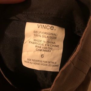VINCE. 100% Silk Trouser Pants. Wide Leg. Women's Size 6.